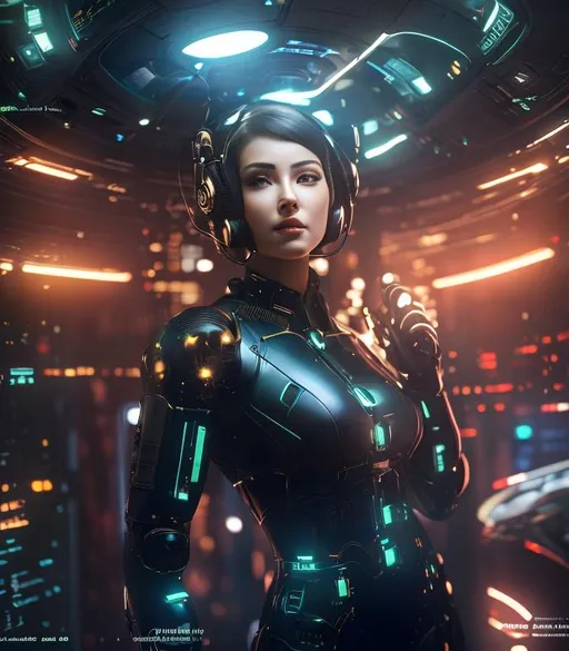 Prompt: ((best quality)), ((masterpiece)), ((realistic)), (detailed) illustration photographic , a spaceship pilot in a latex suit with robotic limbs, laying down in a pod, in a cyberpunk setting, cyborg, implants, high details, realistic, photorealism, 8k, perfect composition, hd octane render ,high resolution scan, masterpiece, hyperrealism, delicate detailed complex, highly detailed, intricate detailed, volumetric lighting, light reflection, highly detailed concept art, trending on artstation, vivid colors,
(((close up face shoot))), dim lights, 8k uhd, realistic, Nikon z9, raytracing, focus face, (sharpness:2. 0)