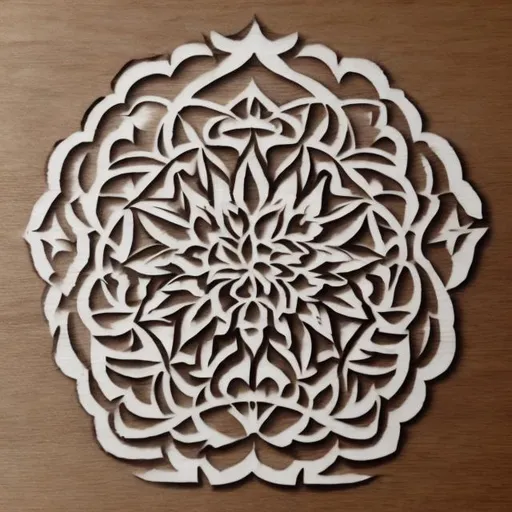 Prompt: Black and white stencil for the use of pyrography burning 