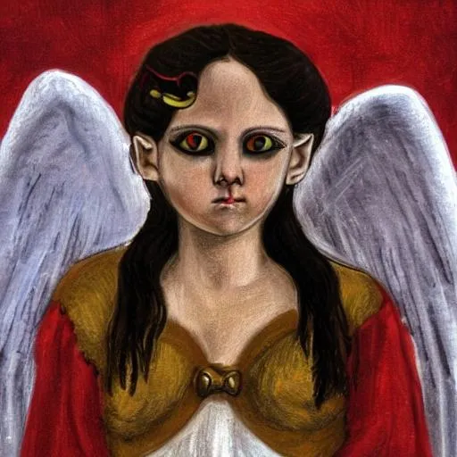 Prompt: Angel with red eyes