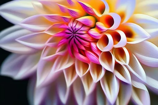 Prompt: Close up of a beautiful dahlia, oil painting, intricate, sharp focus. 