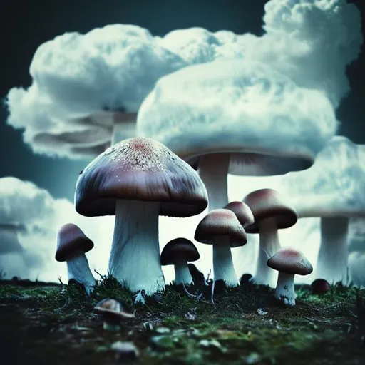 Prompt: clouds, henti, goth, mushrooms

