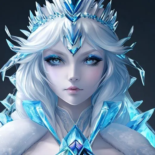 Prompt:  ice queen, closeup