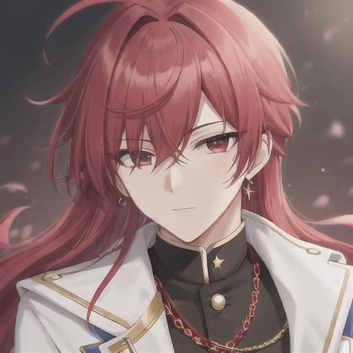 Prompt: Zerif (Red half-shaved hair covering his right eye) 4k, wearing a royal uniform