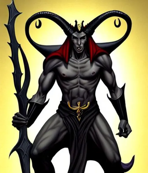 Lucien is a tall and imposing Tiefling, standing at...