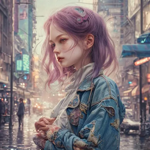 Prompt: Girl, Super realistic, hyperrealism, anime art concept, cartoon art concept, WLOP, Intricately Detailed, Magic, 8k Resolution, VRAY, HDR, Unreal Engine, Vintage Photography, Beautiful, Tumblr Aesthetic, Retro Vintage Style, Hd Photography, Beautiful Watercolor Painting, Realistic, Detailed, Painting By Olga Shvartsur, Svetlana Novikova, Fine Art, Soft Watercolor,  Extreme Detail, Digital Art, 4k, Ultra Hd, Mixed Media study at night in her room