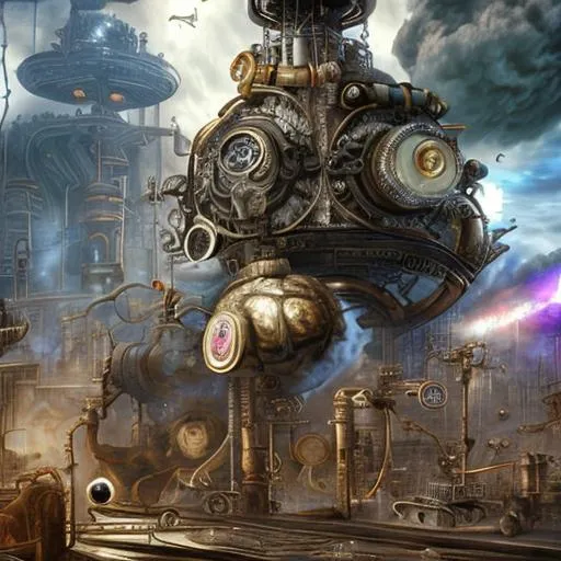 Prompt: steampunk, ozone molecule, high resolution, 16:9