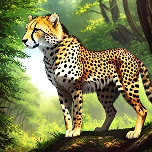 Prompt: Cheetah beast in the forest

