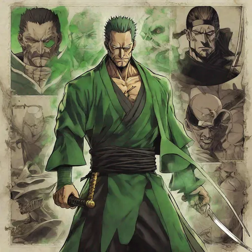 Prompt: Zoro and Ra’s al ghul combined 