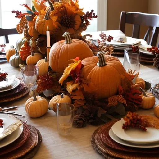 Prompt: A unique thanksgiving centerpiece 