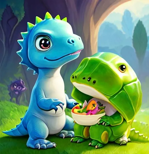 Create a children's book cover of a cute baby dinosa... | OpenArt