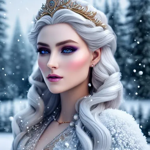 Prompt: create photograph of most beautiful fictional female winter princes, extremely detailed face, extremely detailed environment, extremely detailed background, intricate, extremely detailed skin, natural colors , professionally color graded, photorealism, 8k, realistic, moody lighting, ambience lighting