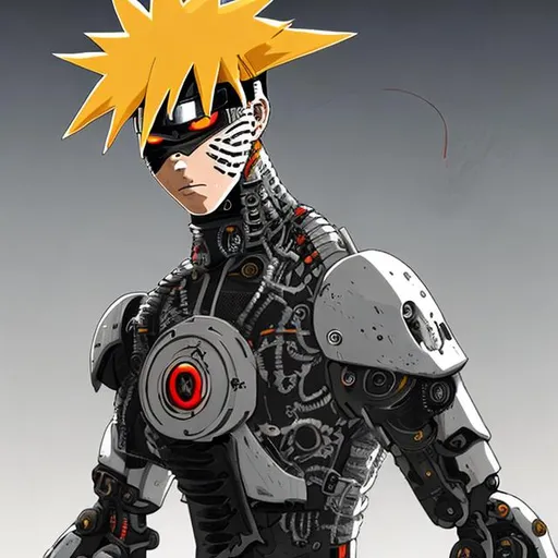 Prompt: Cyborg naruto