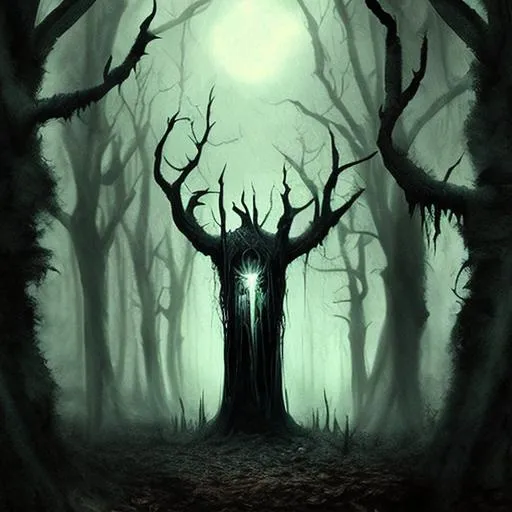Prompt: , horror, digital painting, scary, gothic, dark art style, dark forest, nightmare