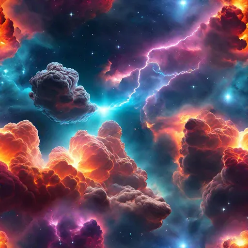 Prompt: "Beautiful colorful space pictures taken by the Hubble telescope."
"Viewed from a distance. Space clouds made of fire and lightning. Viewed from a vast distance."
"Epic in scope and scale."
"Hyper detailed digital matte painting, concept art, hyperrealism, 16k resolution, Cinema 4D, 8k resolution, trending on artstation, behance HD, maximalist, a masterpiece, by Stephan Martini"
"Art of Illusion, Artrift, finalRender, Flickr, IMAX, Polycount, r/Art, shadow depth, Sketchfab, Sketchlab, Substance Designer, VRay, depth of field, subtractive lighting, panorama, 3DEXCITE, 3Delight, 3D shading"
"In the style of Beeple, Bastien Lecouffe Deharme, Bernie Wrightson, Gerald Brom, Tom Bagshaw, Pino Daeni, Canaletto, James Gurney and Steven Belledin, Klaudia Gaugier"