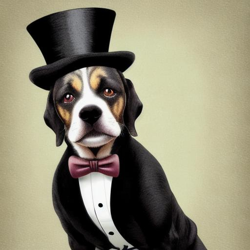 dog with a tophat | OpenArt