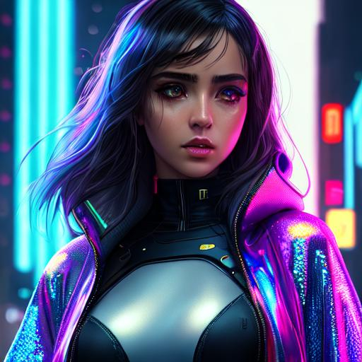 Cyberpunk art, Ana De Armas from Blade Runner 2049,...