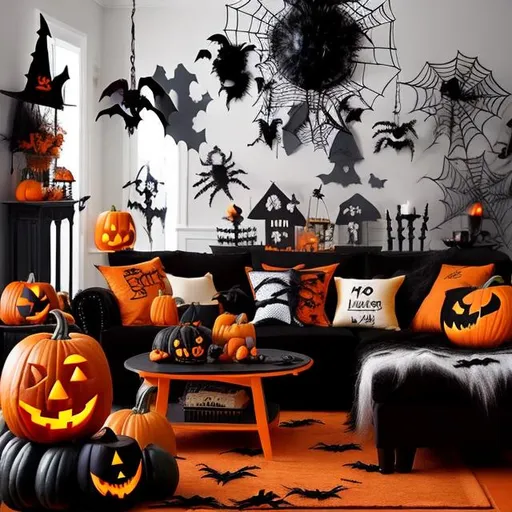 a halloween themed livingroom | OpenArt