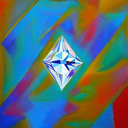 Prompt: Diamond crystal, painting, abstract 



