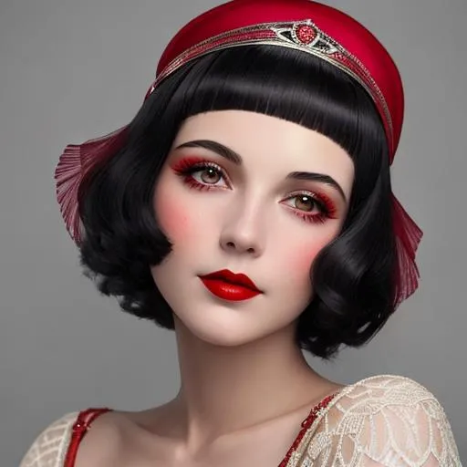 A Pretty Girl Dressed In Red Flapper