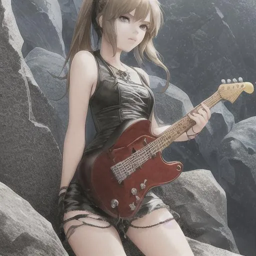 Prompt: Girl in a rock band 