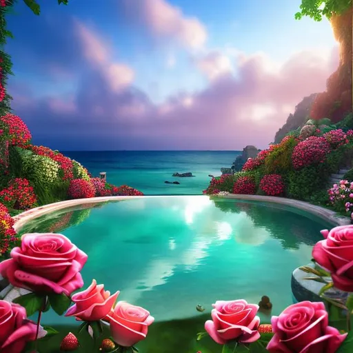 Prompt: HD 4k 3D 8k professional modeling photo hyper realistic beautiful ethereal greek goddess of beauty love desire and pleasure
strawberry blonde hair gorgeous face light green shimmering dress full body surrounded by a heavenly glowing light hd enchanting landscape background of ocean seashells roses doves and sparrows 