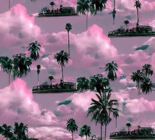 Prompt:  Hollywood sighn  in pink vibes  cloudy skies  detailed trending on artstation detailed beautiful high resolution 8k realistic 