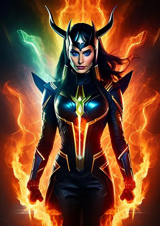 Prompt: High-resolution hyperrealistic photo of marvel-umar merged with {hela}, fire, flames, shadows, woman, photorealistic, highly detailed, uhd, hdr, 64k