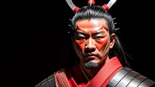 Prompt: Young Hiroyuki Sanada wearing a Samurai Oni mask as a Samurai Photorealistic Overdetailed Portrait, Well Detailed face, Red and Black Robes and Armor, Black hair, Detailed Hands, Detailed Twilight Background, Intricately Detailed, Award Winning, Photograph, Film Quality.