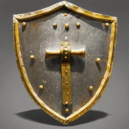 Prompt: 5th century, Anglo-Saxon sword and shield used in battle