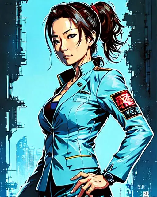 Prompt: poster art (((Yoji Shinkawa))), sticker of ultra high detailed portrait of Michelle Yeoh, Kung fu pose, baby blue suit,  full body, high quality cell shaded illustration in post apocalyptic style by Yoji Shinkawa, ((full body)), dynamic pose, perfect anatomy, centered, freedom, soul, approach to perfection, cell shading, 64k , cinematic dramatic atmosphere, watercolor painting, global illumination, detailed and intricate environment, artstation, concept art, fluid and sharp focus, ultra high definition, volumetric lighting, cinematic lighting, Art by Yoji Shinkawa,
