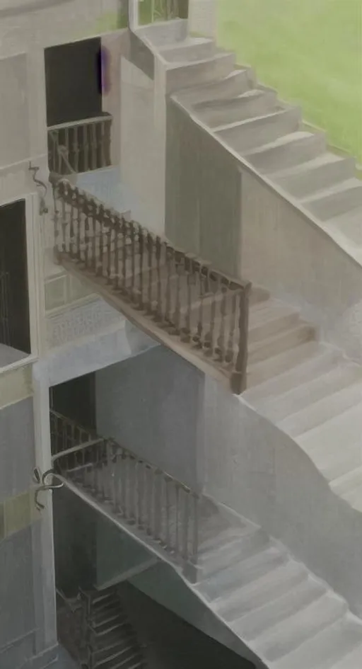 Prompt: Poorly designed staircase, bad staircase architecture.