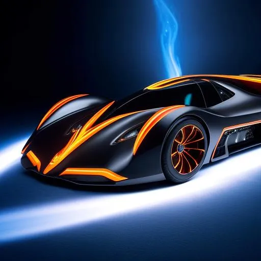 Prompt: Futuristic hyper Batmobile on fire and ice sharp cosmic speed burning flames