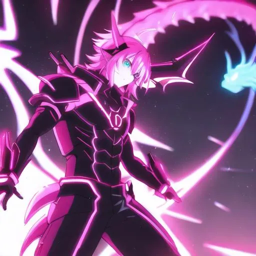 Prompt: neon anime dragon