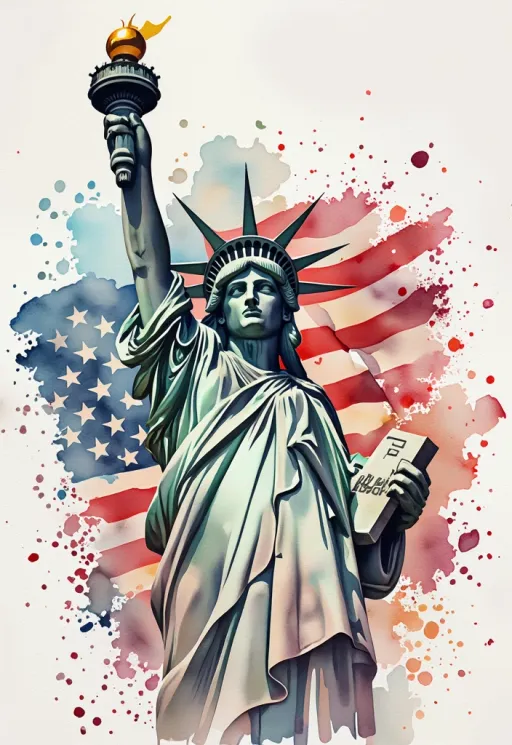 Prompt: A graffiti image of  U.S. freedom and pride