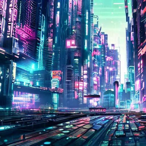 Prompt: Cyberpunk city