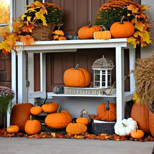 Create a fall themed porch