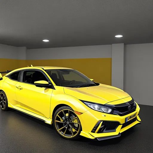 Prompt:  CIVIC YELLOW4k, realistic, perfect