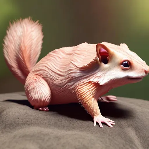 Prompt: a photo realistic full body image of a chipmunk axolotl