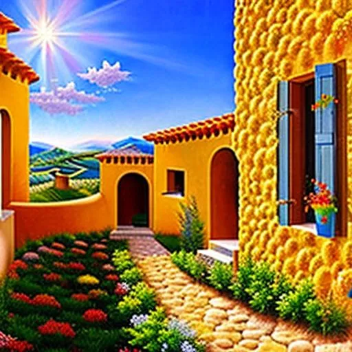 Prompt: 🎨✨✨Create an amazing Wall art **inspired by the "Primavera Umbria" **" by Gerardo Dottori** Date: 1916 ** Style: Futurism ** Genre: Landscape **Media: oil, canvas, highly✨✨ detailed ** intricate ** masterpiece design ** high quality **8k** centered ** wide angle ** full image shot** front view ** awards winning art **mockup ** for digital print.✨✨🎨** 
