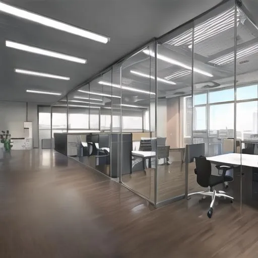 Prompt: a background of modern office room, in anime style, masterpiece