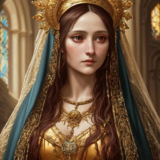 Prompt: Hyperrealistic painting of Mary Magdalene, daytime, somber, 16k, highly detailed, exquisite , highly detailed, intricate details, beautiful, flawless, masterpiece, soft dramatic moody lighting, radiant aura, ultra high quality octane render, hypermaximalist