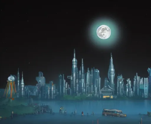 Prompt: The moon city