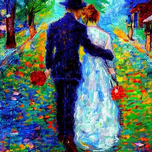 Prompt: love is pain - impressionism
