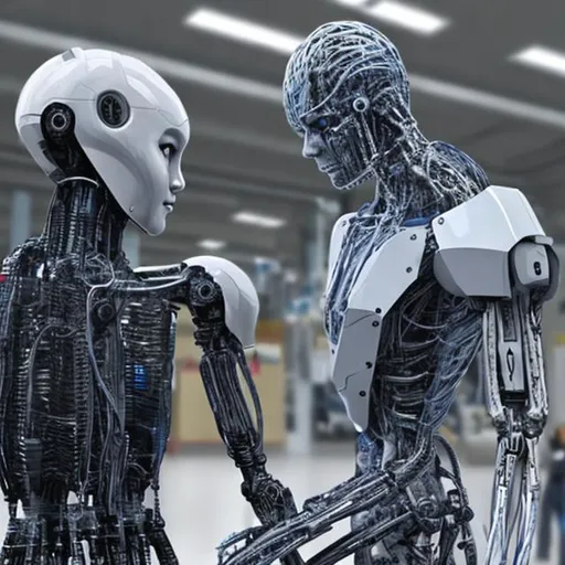 Prompt: robot becoming human
