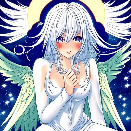 Prompt: angelic being anime