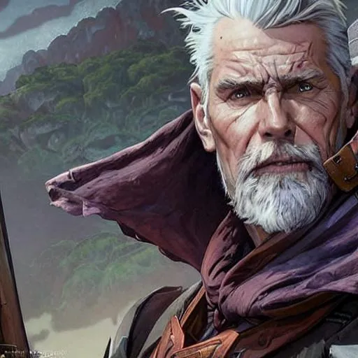 Prompt: realistic portrait of a dnd male of 20 years old, D&D, shorter gray hair, highly detailed, concept art, smooth, art by artgerm and greg rutkowski and alphonse mucha and simon stalenhag, ambient lighting, fantasy, full view, close up to face, highly detailed face, sharp face, simple clothes and hood, skinny 