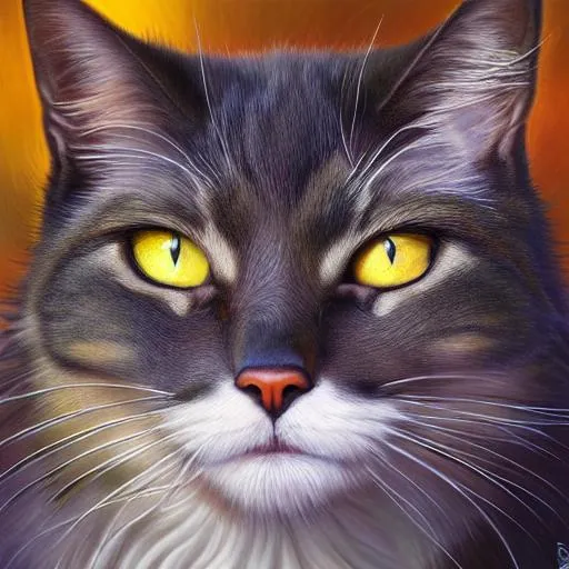 Hyper realistic old cat with sad looking green eyes... | OpenArt