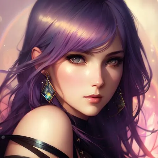 Prompt: Daniel f gerhartz, Akihiko Yoshida, Anna Dittmann Tetsuya Nomura Tom Bagshaw | colorful ink illustration | symmetrical facial features, accurate anatomy, soft lighting, warm lighting, hyper-detailed, sharp focus, intricate |  young swedish woman with light rainbow hair | lightsunset