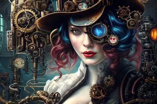 Prompt: steampunk, surrealistic, painting