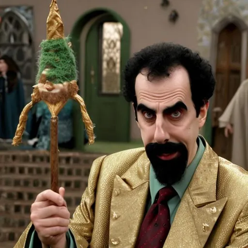 Prompt: borat as a wizard






